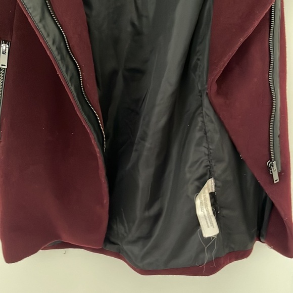 Burgundy Bershka Wool Blend Coat size S - Picture 7 of 7
